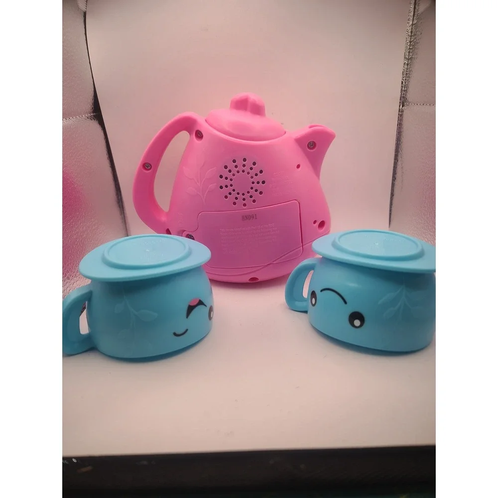 Fisher-Price Laugh Learn Sweet Manners Tea Set Pink Teapot Blue Cups HND91 CDG07